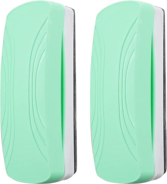 Ddaowanx Whiteboard Eraser, Magnetic Dry Erase Eraser, Glass Board Eraser,School and Office Supplies, Pack of 2 (Light Green)