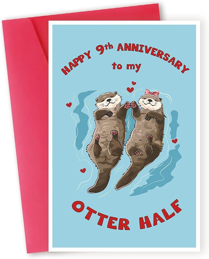 Funny 9th Anniversary Card for Husband Wife,Romantic 9 Year Anniversary Card,9th Wedding Gift for Dad Mom,Sweet 9th Gift Idea for Him Her