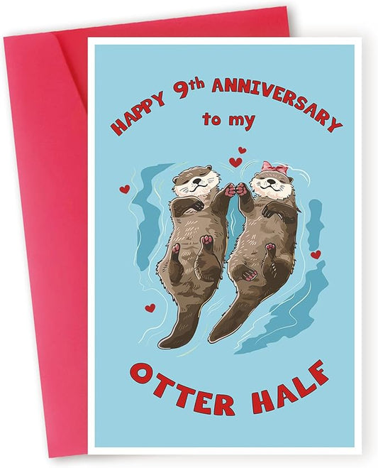 Funny 9th Anniversary Card for Husband Wife,Romantic 9 Year Anniversary Card,9th Wedding Gift for Dad Mom,Sweet 9th Gift Idea for Him Her
