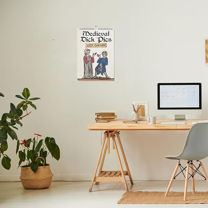 Medieval Dick Pics 2025 Calendar, Strange Medieval Dick Wall Calendar, Funny Wall Art Calendar for Prank for History Enthusiasts Prankster (21CM x 28CM)