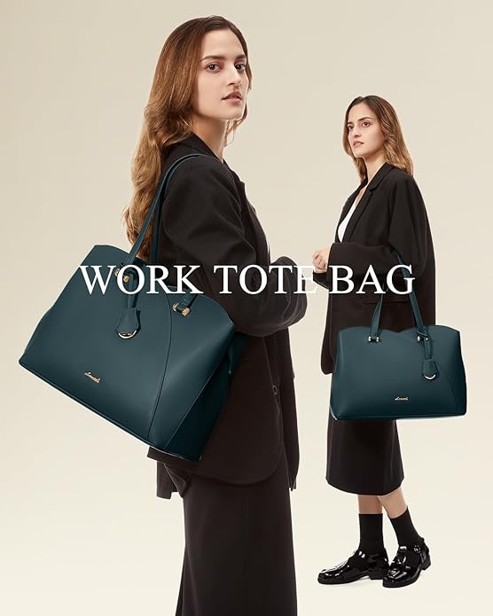 LOVEVOOK Laptop Tote Bag for Women, Work Bags Teacher Tote Bag, Leather Computer Bag Purses Handbag Professional Briefcase