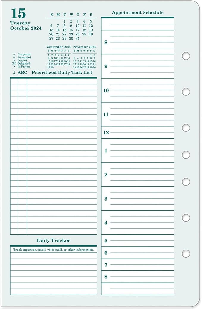 FranklinCovey - Original Two Page Per Day Ring-Bound Planner (Classic, Oct 2024 - Sep 2025)