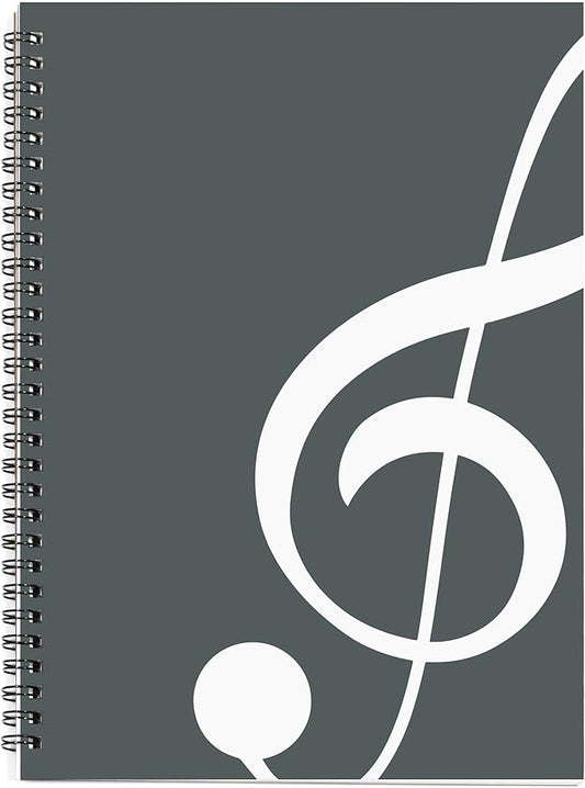 MAXCURY Blank Sheet Music Composition Manuscript Staff Paper Art Music Notebook Black 100 Pages 26x19cm (Grey Green/White)