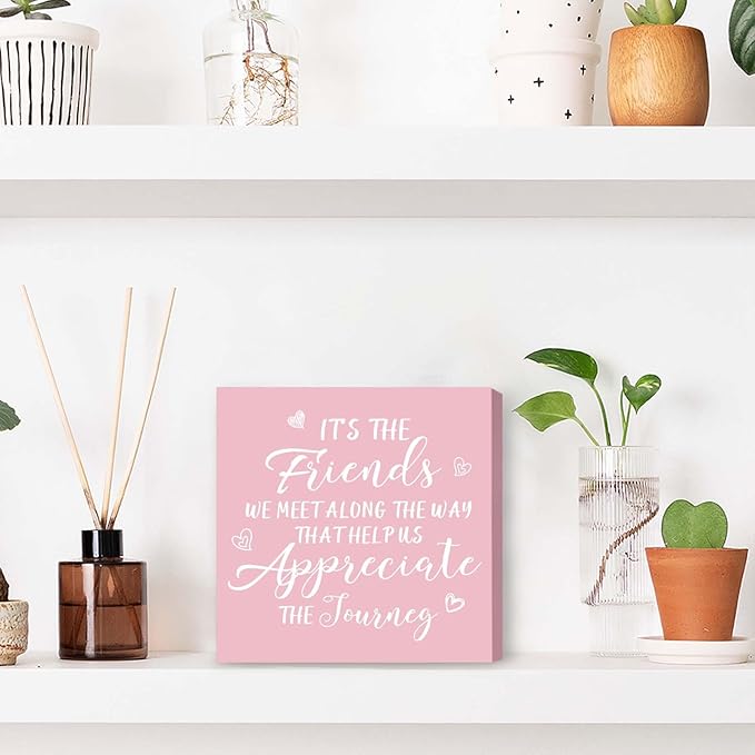 Friendship Gifts for Women Pink Gifts for Friends Office Decor Desk Accessories Pink Decor for Best Friend Home & Office Cute Pink Desk Accessories Gifts for Women
