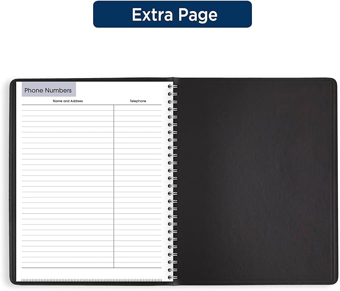 AT-A-GLANCE 2024 Weekly Planner, DayMinder, Column-Style, 7" x 8-3/4", Medium, Faux Leather, Black (G5900024)
