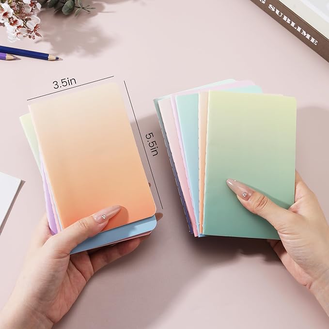 Ddaowanx Small Lined Notepads, Bulk Cute Mini Journals,3.5 x 5.5 Inches,72 Pages, Pocket Notebooks Set Colorful Cover Notebooks for Kids, Party Favors (30)