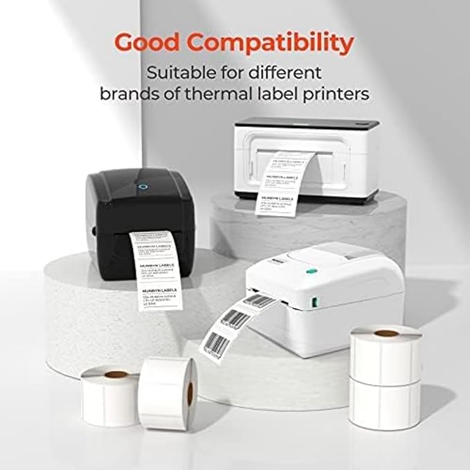 2"x1" Direct Thermal Labels, Barcode & Address Shipping Thermal Label Stickers, White (3000 Labels/ 3roll, 2"x1")