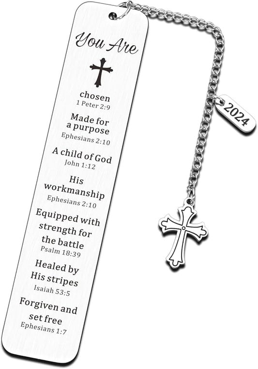 Faith Based Gifts Cross Bookmark for Men Women First Communion Gifts for Girls Boys Baptism Gifts Bible Verse Bookmark Bible Accessories Christian Church Gifts in Bulk 2024 Graduation Gifts