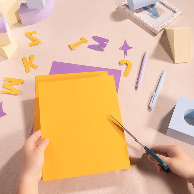 20 Sheets Colored Thick Paper Cardstock Blank for DIY Crafts Cards Making, Invitations, Scrapbook Supplies (Orange, 8.5 x 11 inches)