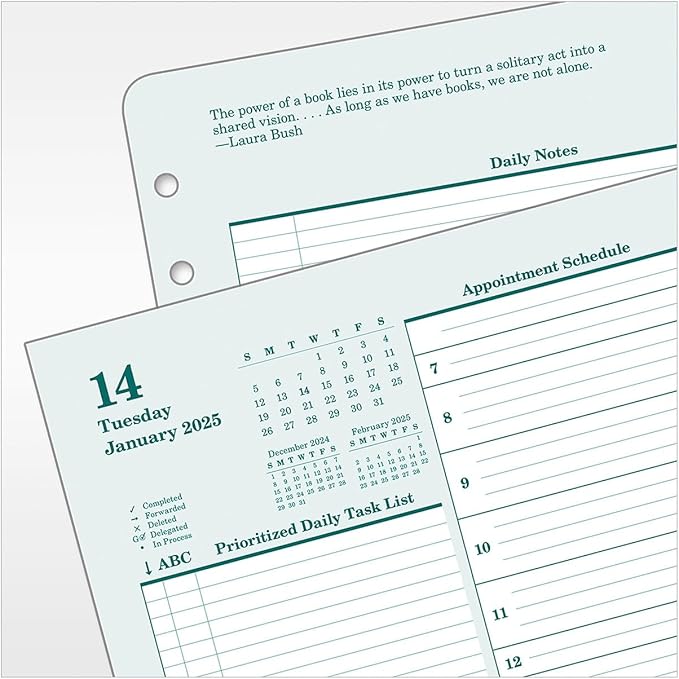 FranklinCovey - Original Two Page Per Day Ring-Bound Planner (Monarch, Jan 2025 - Dec 2025)