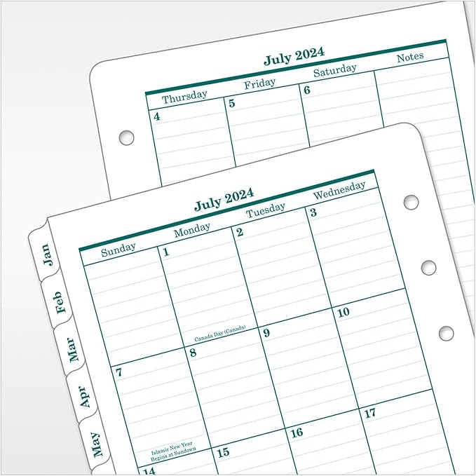 FranklinCovey - Original Two Page Per Day Ring-Bound Planner (Compact, Jul 2024 - Jun 2025)