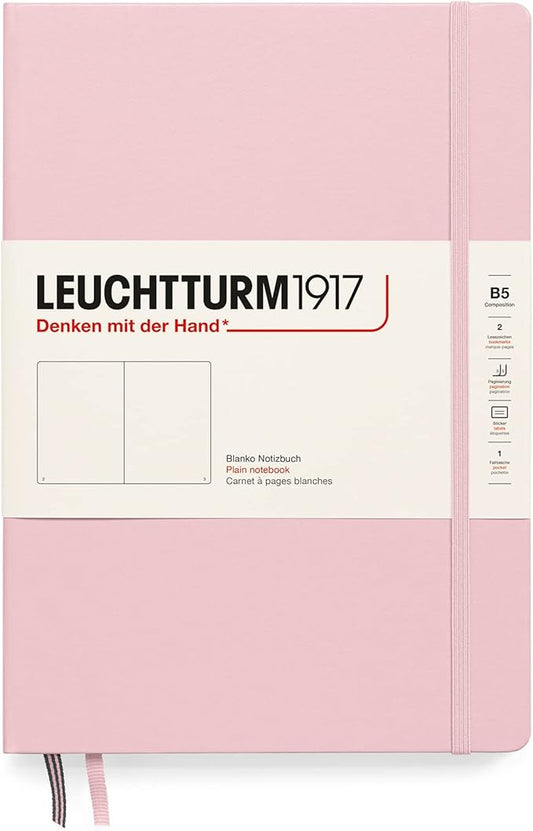 LEUCHTTURM1917 - Notebook Hardcover Composition B5-219 Numbered Pages for Writing and Journaling (Powder, Plain)
