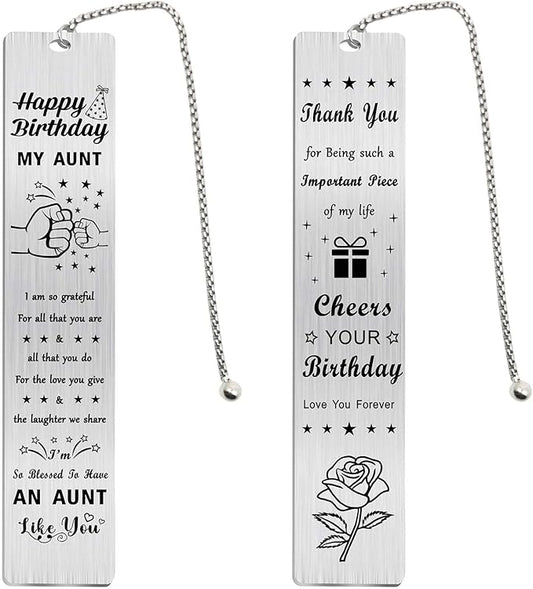 Happy Birthday Aunt Bookmark, Aunt Birthday Gifts, Aunt Birthday Decorations from Niece