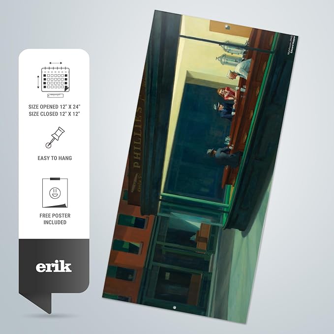 Art Wall Calendar 2025 12" x 12" FSC® Plastic Free - Starts Week On Sunday | Square Wall Calendar | Family Planner Calendar 2025 | Art Calendar 2025