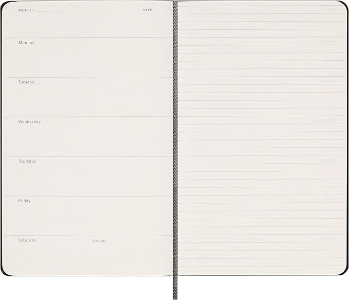 Moleskine Classic Weekly Undated Planner, Hard Cover, Large (5" x 8.25"), Black, 288 pages