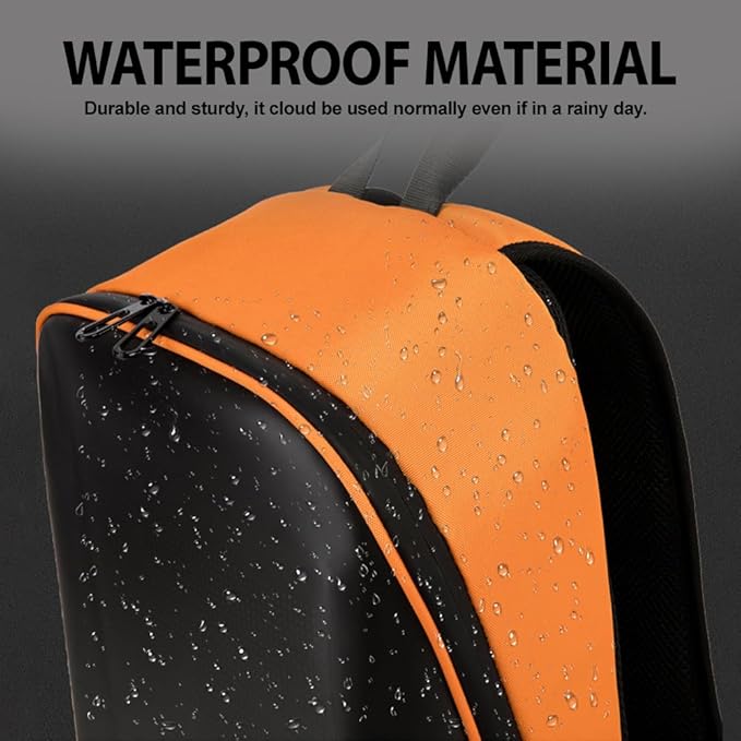 LED Color Screen Customizable photo/icon Backpack,Water-Resistant Travel Bag with USB Port and Comfortable Padding, Orange