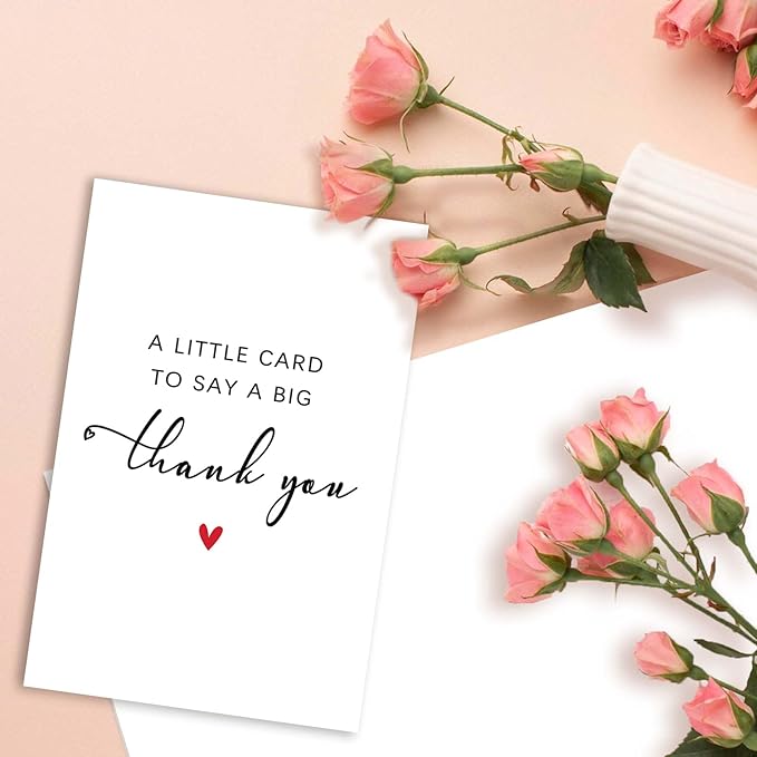 Simple Thank You Card, Funny Thanks Gifts for Men Women, Appreciation Gifts for Teacher Boss, A Little Card to Say A Big Thank You
