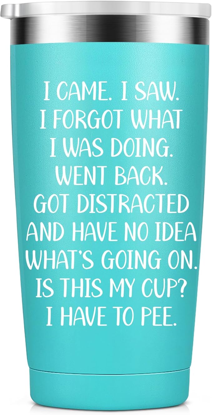 I Came I Saw Tumbler for Women - Funny Tumbler for Women - Fun Birthday Gifts for Women, Sister, Mom, Bestie, Female Coworkers, 20 Oz Stainless Steel Insulated Funny Water Tumbler, Mint