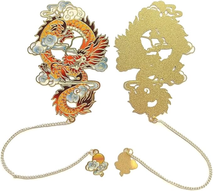 MOZART Chinese Dragon Chinese Style Brass Bookmark Classical Mythological Characters Mountain and Sea Sutra Series Creative Cultural Copper Bookmark Metal Bookmarks