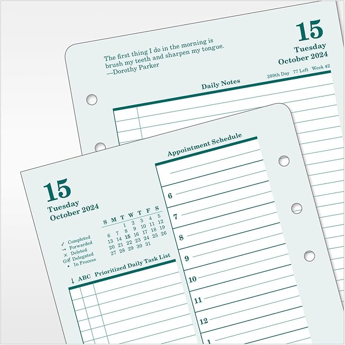 FranklinCovey - Original Two Page Per Day Ring-Bound Planner (Compact, Oct 2024 - Sep 2025)