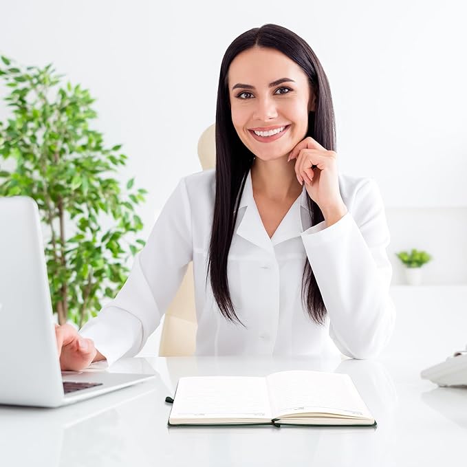 Lined Journal Notebook A5 Hardcover Leather Journals College Ruled Notebooks 300 Pages 5.7 x 8.3 Inches for Women Men School Work,Dark Green