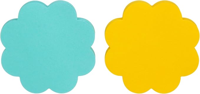 Post-it Notes, Daisy Shape, Assorted Colors, 2.6x2.6 in, 2 Pads, 75 Sheets/Pad (7350-DSY)