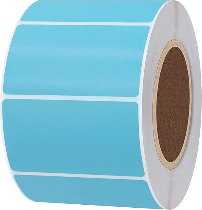 Hybsk 2.25x1.25 inch Color Direct Thermal Labels for Shipping, Barcodes, Address, Compatible with Rollo Label Printer & Zebra Desktop Printers(2.25"x1.25",Light Blue)
