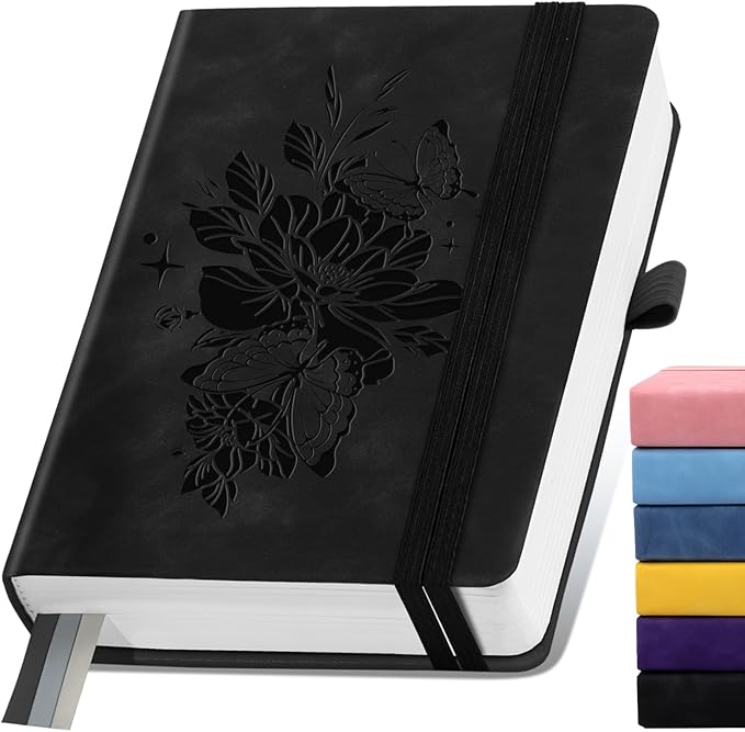 Lined Journal Notebook 365 Pages, A5 Leather Journals for Writing Women & Men, Hardcover Notebook with 100GSM Thick Paper, Daily Journal Notebook for Travel, Work, School, Note Taking, College Ruled