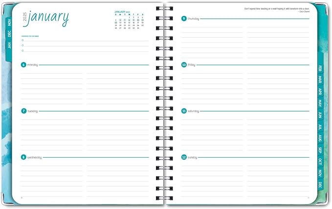 HARDCOVER 2025 Planner, 8.5"x11": 14 Months (November 2024 - December 2025), Daily Weekly Monthly Planner, Yearly Agenda, Bookmark, Pocket Folder and Sticky Note Set (Dragonflies)
