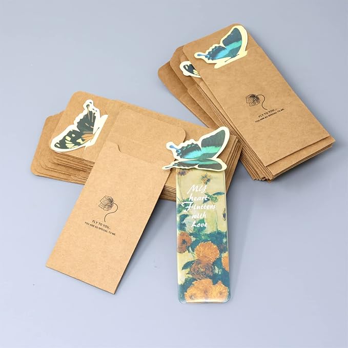 Honbay 28PCS Cute Butterfly Bookmark Paper Butterfly Book Page Markers for Students Reading Present Office Stationery or Classroom Gifts (14 Styles)