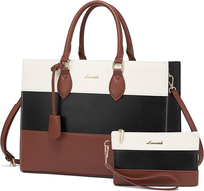 LOVEVOOK Laptop Tote Bag for Women, Work Totes Business Office Computer Briefcase with Clutch Purse