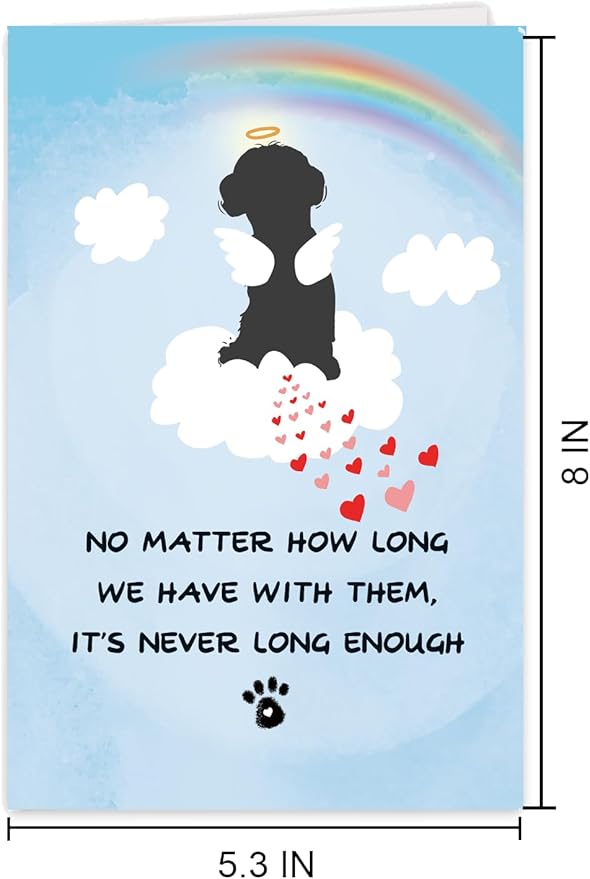 Dog Loss Sympathy Card, Cute Pet Dog Loss Card with Rainbow Bridge, Dog Condolence Card for Dog Owner Lover, Doggy Bereavement ard for Family Friends Dog Lover, Dog Sympathy Card, Pet Loss Card