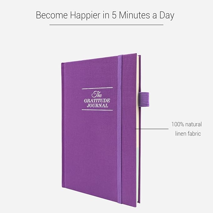 The Gratitude Journal: Inspire Thankfulness, Mindfulness, Positivity, Happiness,Upgraded with Pen Holder, Inner Pocket & Elastic Closure Band (Purple)