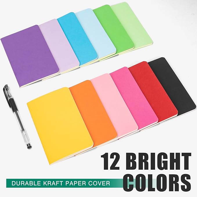 Lzerking Small Lined Notebooks Bulk 60 Packs Mini Journal Pocket Notepads Set Colorful Cover Notebooks Bulk Gifts for Kids 3.5 x 5.5 Inches, 30 Sheets/60 Pages