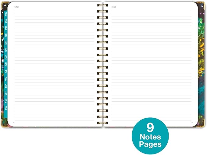 HARDCOVER 2025 Planner, 8.5"x11": 14 Months (November 2024 - December 2025), Daily Weekly Monthly Planner, Yearly Agenda, Bookmark, Pocket Folder and Sticky Note Set (Black Tree Seasons)