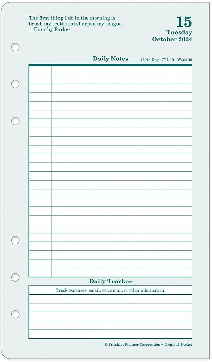 FranklinCovey - Original Two Page Per Day Ring-Bound Planner (Pocket, Jul 2024 - Jun 2025)