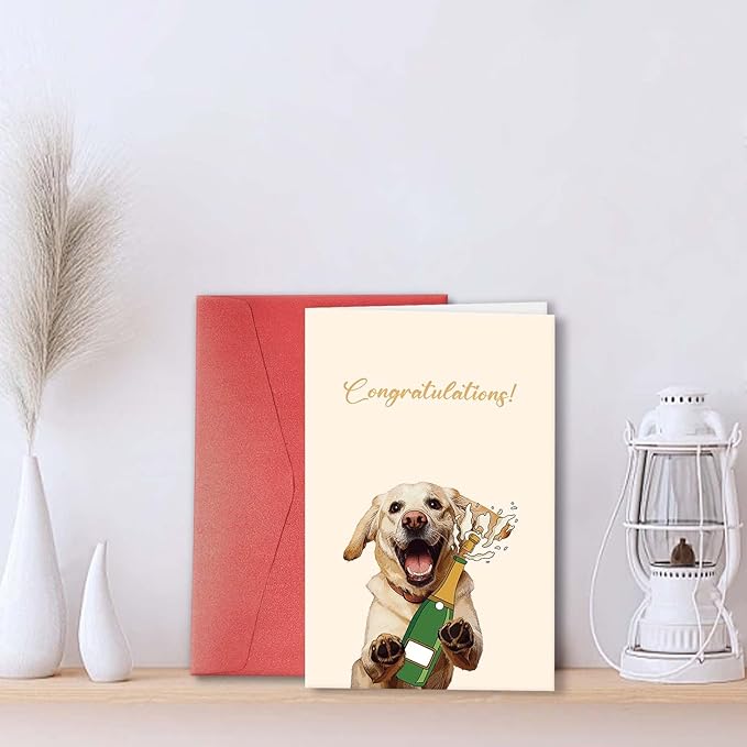 Labrador Wedding Congrats Card for Dog Lover Couple, Wedding Congratulations Card from Dog, Cute Dog Engagement Card, Bridal Shower Card, Wedding Day Congrats Gift for Newlyweds