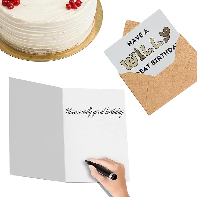 Cheeky Birthday Card for Women - Willy Great Birthday Design - Funny Wife Greeting Card with Stickers - Sassy Humor Gift for Female Friends