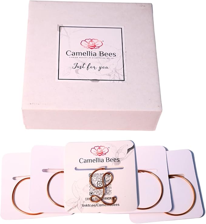 Personalized Initial Copper Bookmark, Set of 5, Handmade Copper Gift for Her, Him, Couple on Birthday, Wedding Anniversary, Alphabet Bookmark (L)