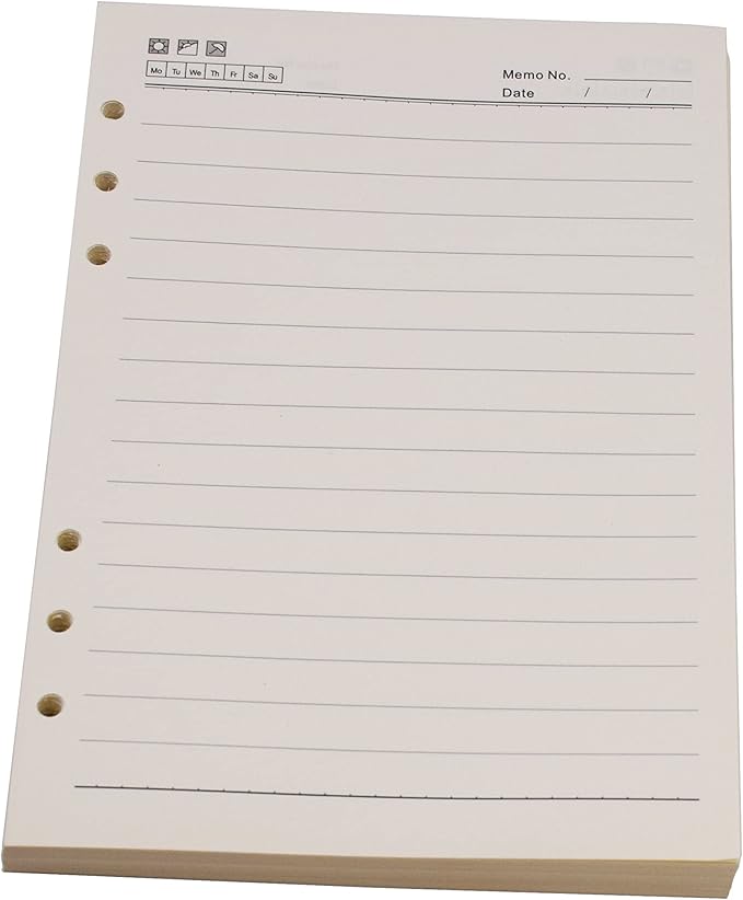SAYEEC A5 Refill Paper Loose Leaf Lined Paper for A5 Planner Organizer 6 Holes Ring Binder Planner for Journals Notebooks Diaries Inserts, 80 Sheets