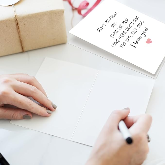 Funny Dad Birthday Card, Happy Birthday Card for Dad, Naughty Birthday Card from Daughter Son Kids, The Best Long-Term Investment You Have Ever Made
