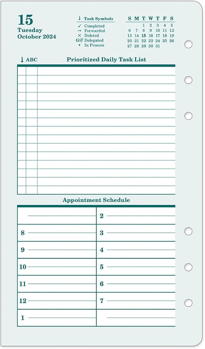 FranklinCovey - Original Two Page Per Day Ring-Bound Planner (Pocket, Jul 2024 - Jun 2025)