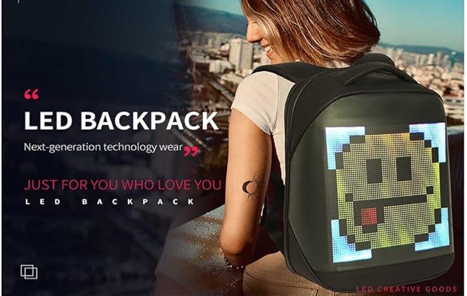 LED Backpack with Programmable Display, Bluetooth Connectivity (LED-Backpack-21L)