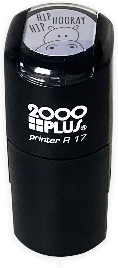 Hip Hip Hooray! Hippo Stamp / 2000 Plus Self Inking Teacher Stamper/Black Imprint Planner Worksheet Stamp