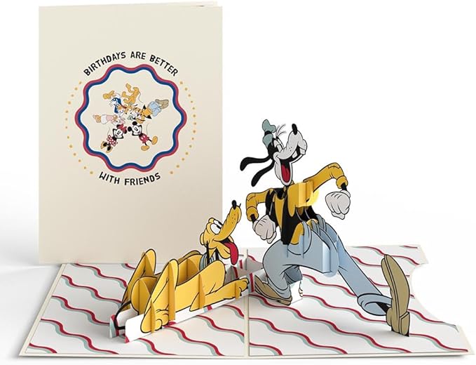 Lovepop Happy Birthday Pop-Up Card for Her and Him- 3D Disney Birthday Greeting Cards for Boys, Girls, Men, Women - 4-in-1 Nesting - 5" x 7" Mickey & Friends Card - Blank Note Card & Envelope Included