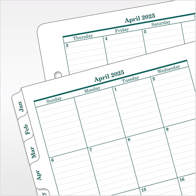 FranklinCovey - Original Two Page Per Day Ring-Bound Planner (Classic, Apr 2025 - Mar 2026)