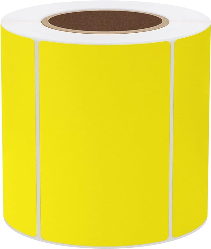 Hybsk 3x2 inch Color Direct Thermal Labels for Shipping, Barcodes, Address, Compatible with Rollo Label Printer & Zebra Desktop Printers(3"x2",Yellow)