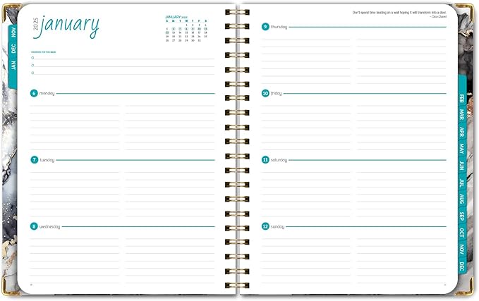 Hardcover CY 2025 Fashion Planner - 5.5"x8" (Pink Purple Marble) (Black Gold Marble, 8.5x11)