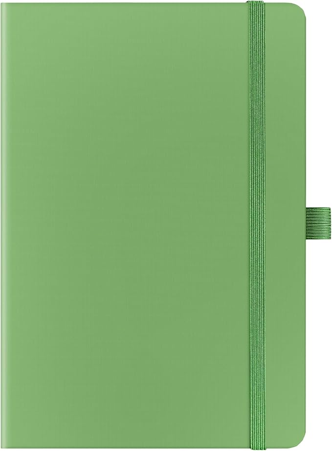 Ruled Notebook/Journal - Classic Lined Journal/Notebook, 5.3'' x 8.26'', Hardcover with Thick Paper, Banded + Pen Holder +Inner Pocket - Olive Green