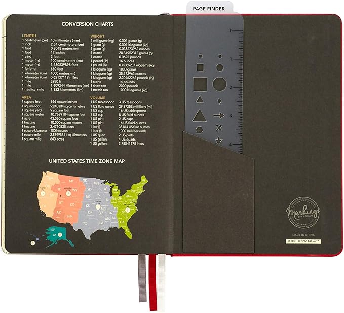 C.R. Gibson Red Leatherette "Let's Do This" Dot Grid Notebook Journal, 6" W x 8.5" L, 240 Pages